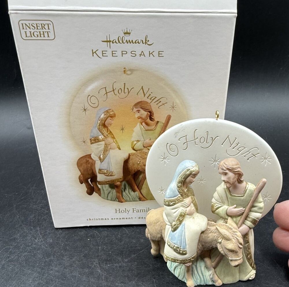Hallmark Holy Family O Holy Night Christmas Ornament Insert Light EUC -48D